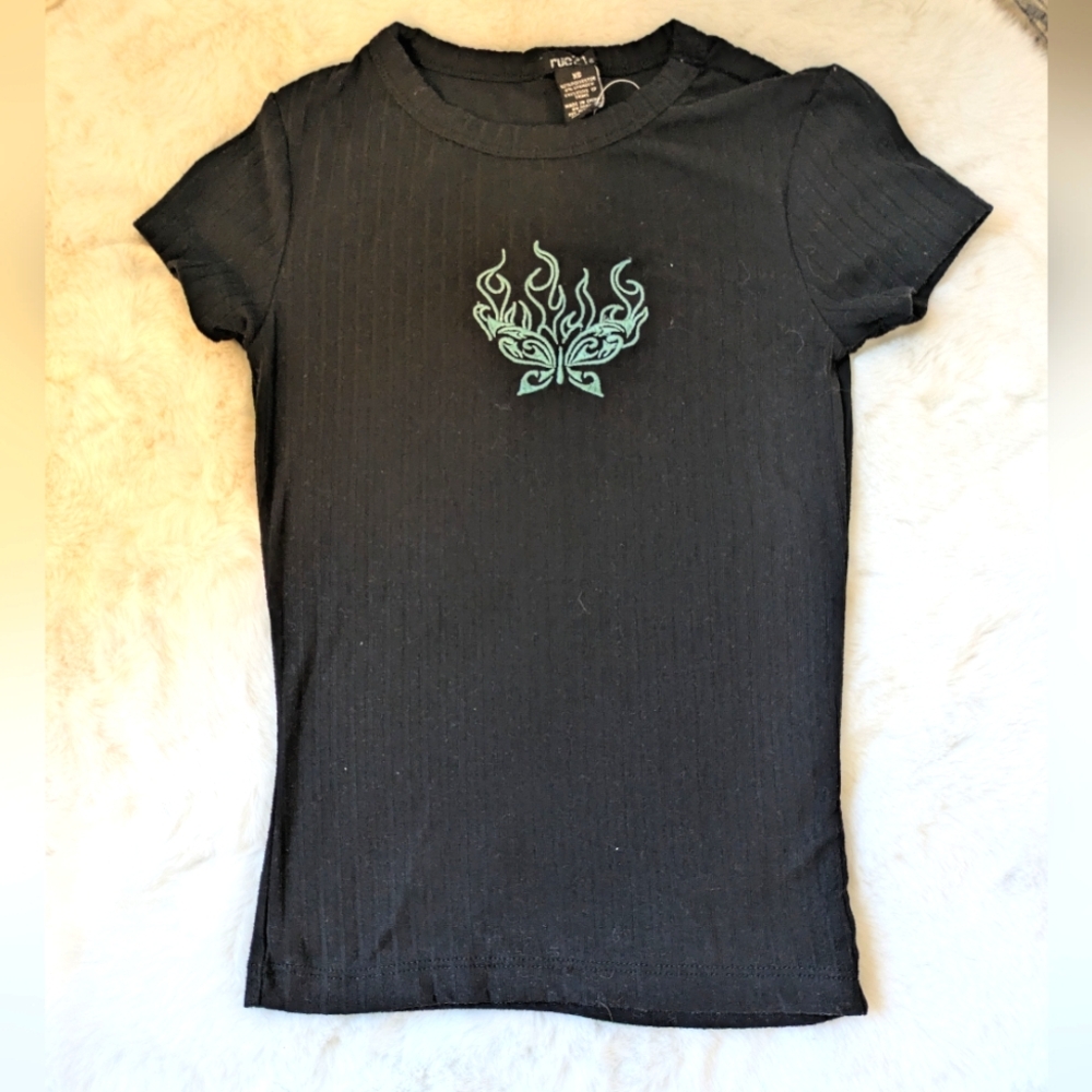 Y2K Butterfly Baby Tee